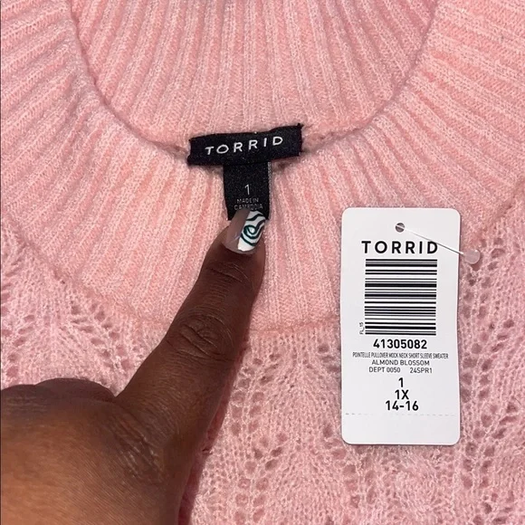 NWT Torrid Pink Sweater Short Sleeves SIZE 1 (14-16) #80 - Picture 2 of 7